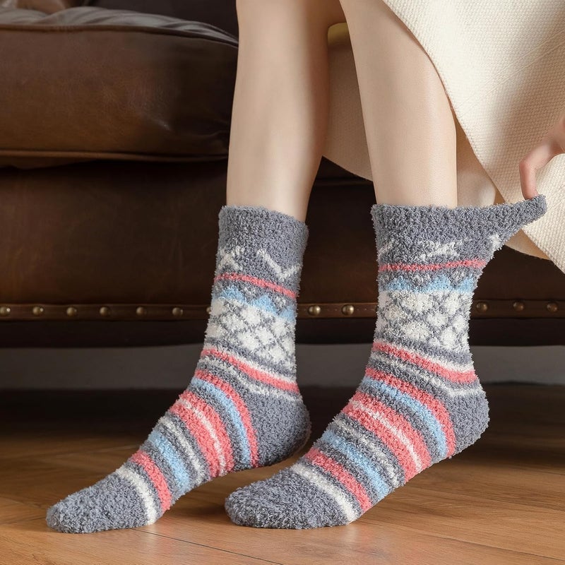 Premillow Womens Fuzzy Socks Fluffy Socks Women Winter Cozy Sock Warm Slipper Home Sleeping Sock for Women - Image 5
